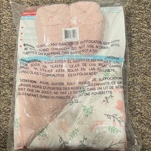 Fisher Price Pink Floral Baby Blanket with booties